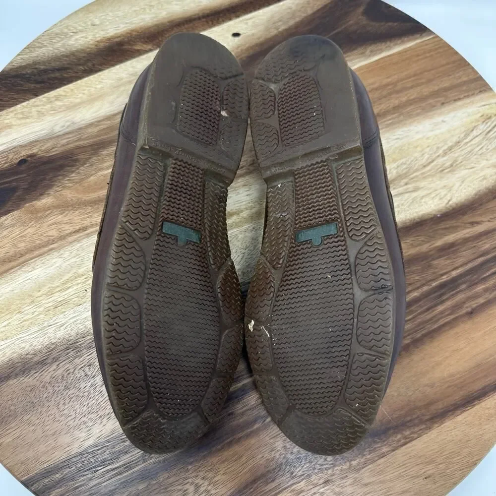 Sebago Docksides Men's Sz 8 Slip On Leather Boat Shoe Loafer Brown 3 Eyes